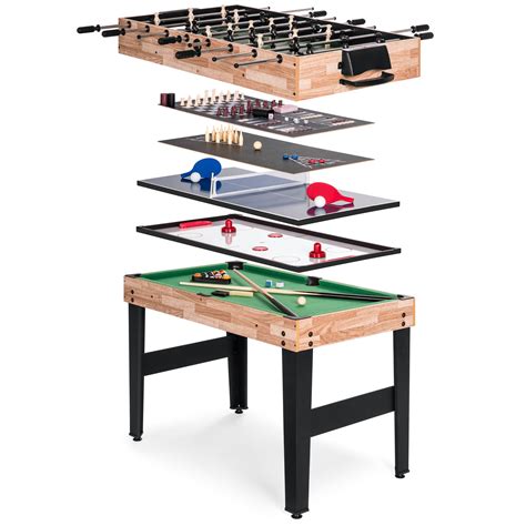 Best Choice Products 2x4ft 10-in-1 Combo Game Table Set w/ Pool, Foosball, Ping Pong, Hockey ...