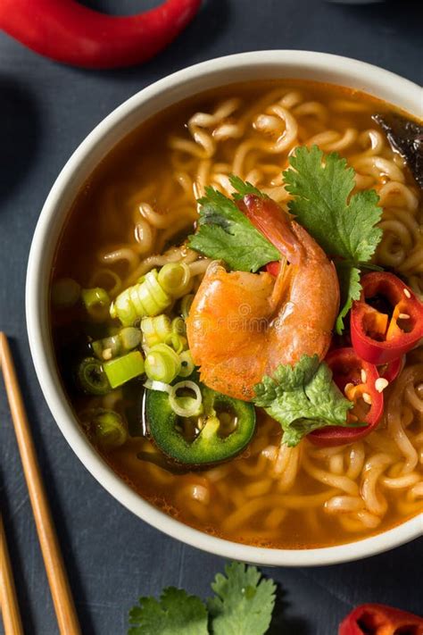 Instant Spicy Seafood Ramen Stock Image - Image of dinner, cooking ...