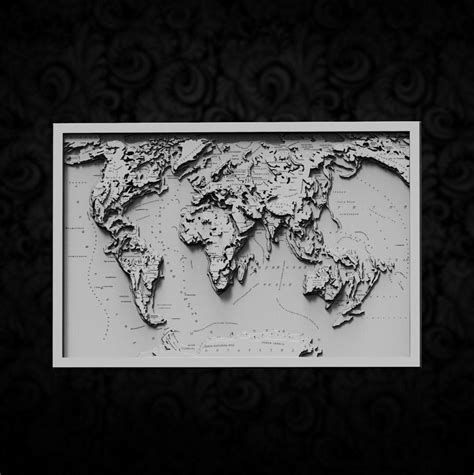 World Map for CNC 3D STL Model Cnc Router Engraver Artcam - Etsy