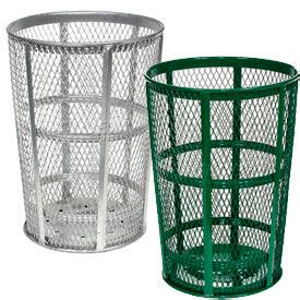 Garbage Can & Recycling | Steel - Outdoor | Outdoor Steel Mesh Trash Receptacles ...