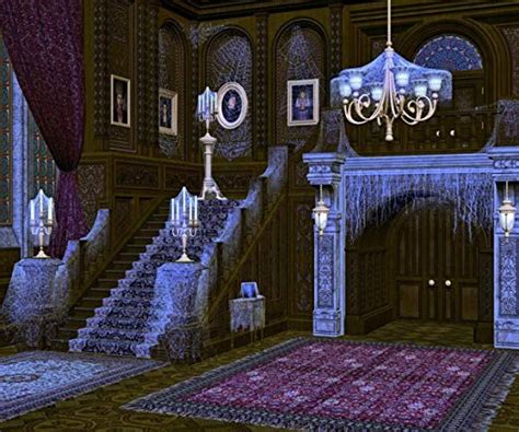 Amazon.com : Halloween Haunted Mansion Backdrop for Photography Ancient Castle Interior Stairwa ...