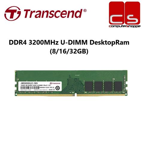 Transcend DDR4 3200MHz U-DIMM Desktop Ram - (8/16/32GB) | Shopee Malaysia