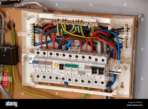 exposed wiring in domestic consumer unit circuit breaker in the uk ...