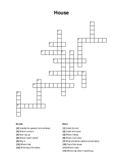 House Crossword Puzzle