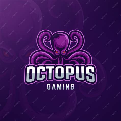 Premium Vector | Gaming logo design with octopus