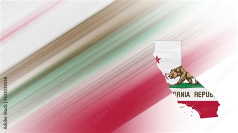 Map of California, flag map Stock Illustration | Adobe Stock