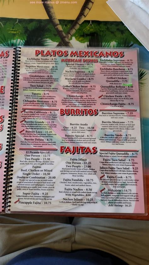 Menu at El Picante 2 restaurant, Iuka, Battleground Dr