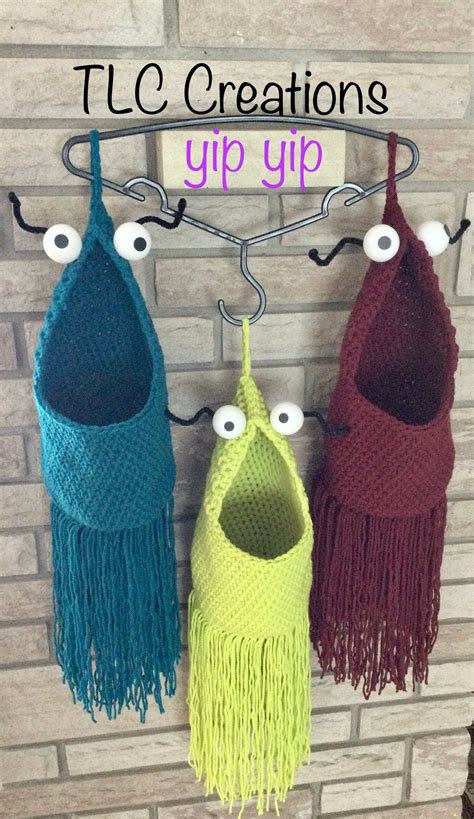 Crochet Yip Yip / Yip Yip / Alien / Crochet Bag Holder / Crochet Storage / Crochet Hanger ...