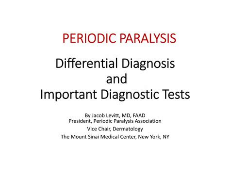 (PDF) PERIODICPARALYSIS Differential Diagnosis and Important ... · • Liddle’s syndrome • Bartter ...