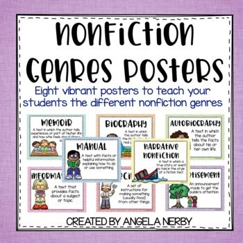 Nonfiction Genres Posters by Hippo Hooray for Second Grade by Angela Nerby