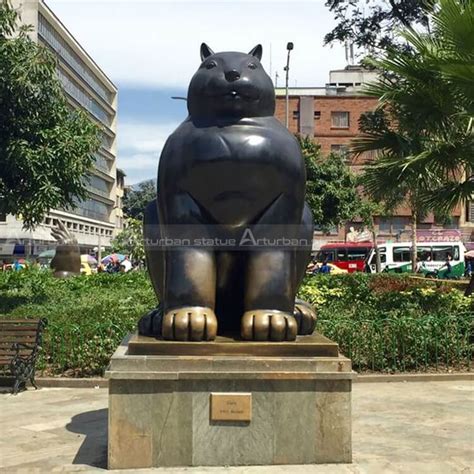 Fernando Botero Cat Sculpture Fat Animal Garden Statue