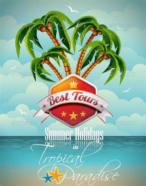 Summer Holiday Flyer Design with Palm Trees | Holiday flyer design, Flyer design, Holiday flyer