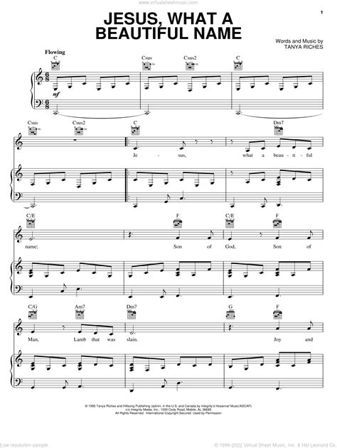 Riches - Jesus, What A Beautiful Name sheet music for voice, piano or guitar