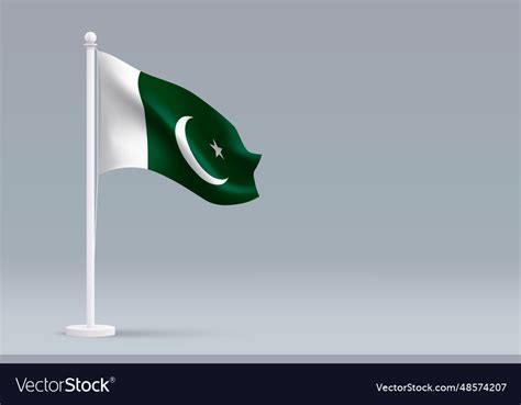 3d realistic national pakistan flag isolated Vector Image