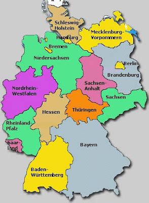 Around the World Maps: Germany Regions Map