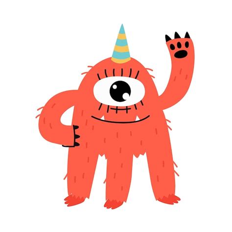 Premium Vector | A cute red monster. Vector illustration