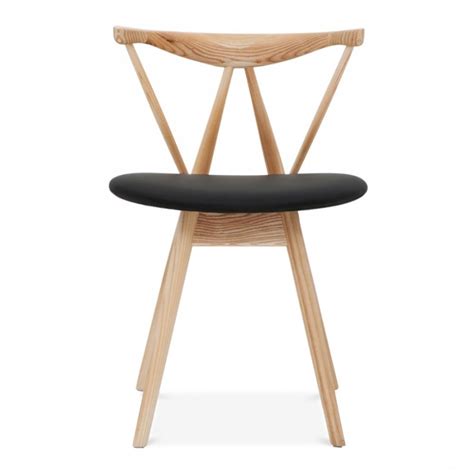 Kite Natural Wood Chair With Soft Pad PU Seat | Wood chair, Wooden ...