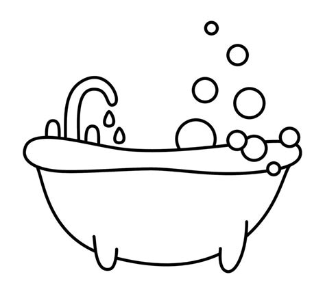 Vector black and white illustration in handdrawn style bubble bath ...