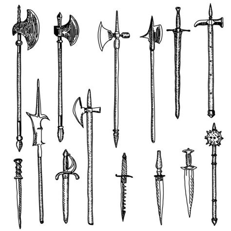 ᐈ Medieval weapons stock images, Royalty Free of medieval weapons drawings | download on ...