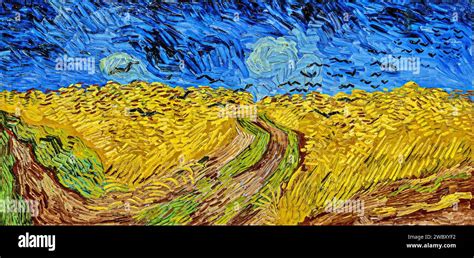 Vincent van gogh, wheatfield with crows Stock Vector Images - Alamy