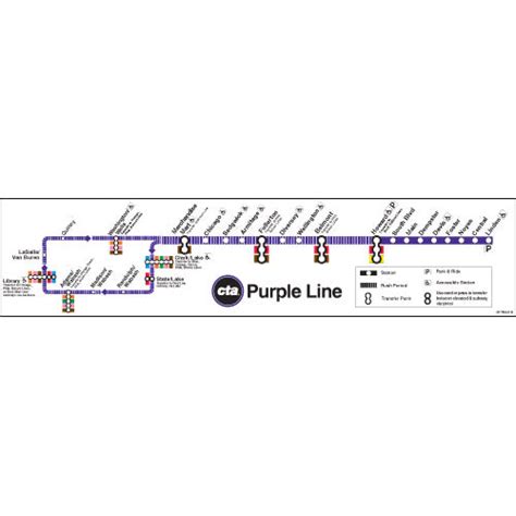 Chicago Transit Authority Purple Line Map Poster – CTAGifts.com