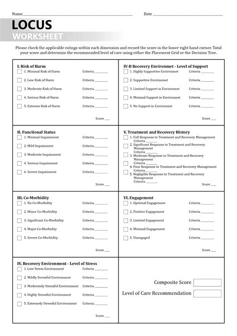 Locus Scoring Sheet Printable