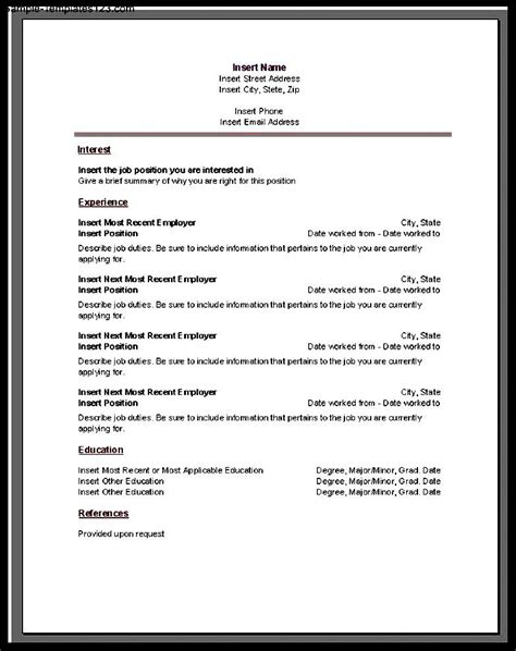 Chronological Resume Template Microsoft Word - Sample Templates - Sample Templates