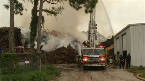 Massive mulch pile still burning near St. Augustine