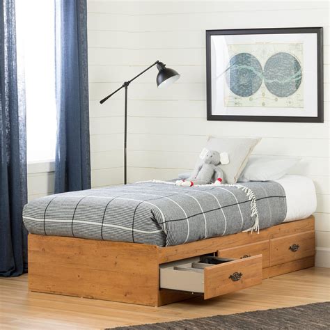 South Shore Prairie Collection Twin Size Country Pine Storage Bed | Walmart Canada