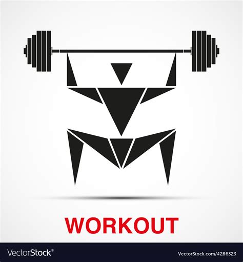 Workout logo with triangle man Royalty Free Vector Image