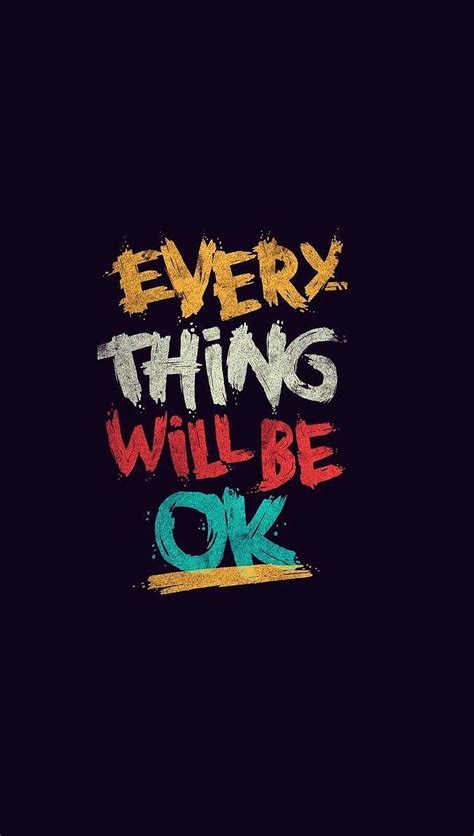 Everything Will be OK, creative, quotes, purple background, HD ...