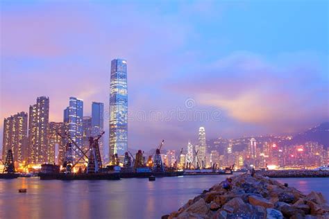 Hong Kong night view stock photo. Image of asia, harbour - 20292606