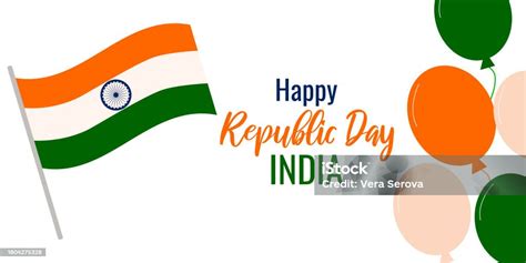 Republic Day In India Holiday Concept Flag Stock Illustration ...