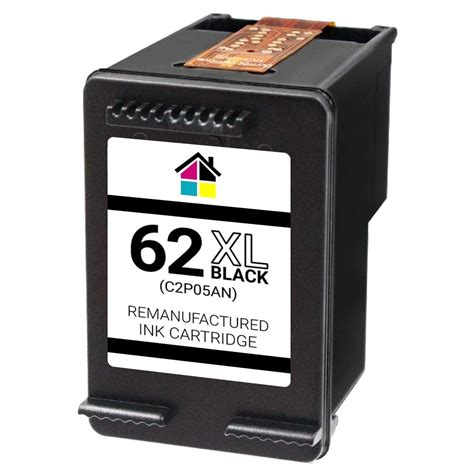 HP 62XL (C2P05AN) High Yield Black Remanufactured Ink Cartridge ...