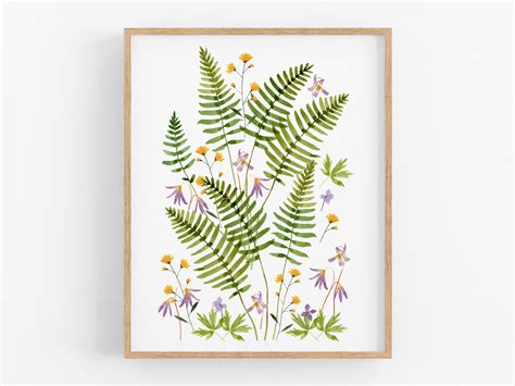 May We Fly — Pressed Fern Watercolor Art Print