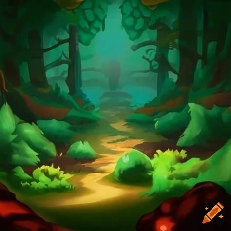 Pokemon battle forest background