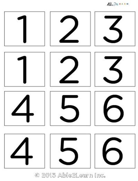 Memory Games: Numbers 1-54: 12 Pages: Free Teaching Resources
