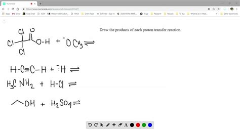 SOLVED: Draw the products of each proton transfer reaction. | Numerade