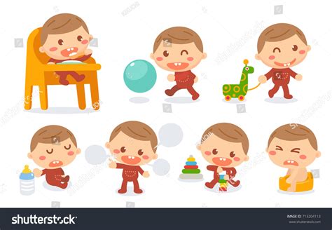 Baby Development Stages Stock Vector 713204113 - Shutterstock