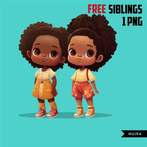 Free Black girl sisters, friends clipart, freebies, free children art ...