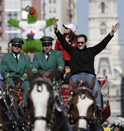 Pat Burrell rides at the front of the 2008 Phillies World Series parade ...