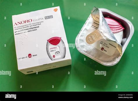 Umeclidinium Vilanterol inhaler powder in half opened package Stock ...