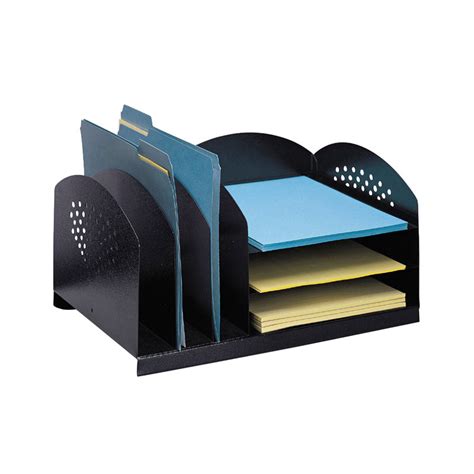 Steel 3 Horizontal/3 Vertical Desk Organizer - Black | Ultimate Office