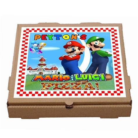 Printable personalized Mario Bros Pizza box label | Printable ...