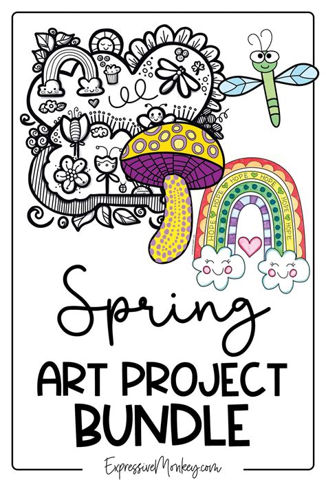 Spring Art Projects • Art Activity Bundle - Expressive Monkey