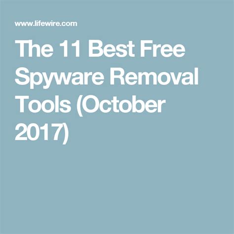 11 Best Free Spyware Removal Tools | Spyware, How to remove, Malware ...