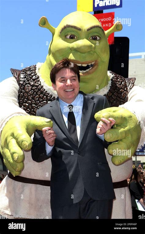 19 May 2010- Hollywood, California- Actor Mike Myers and Shrek pose as ...