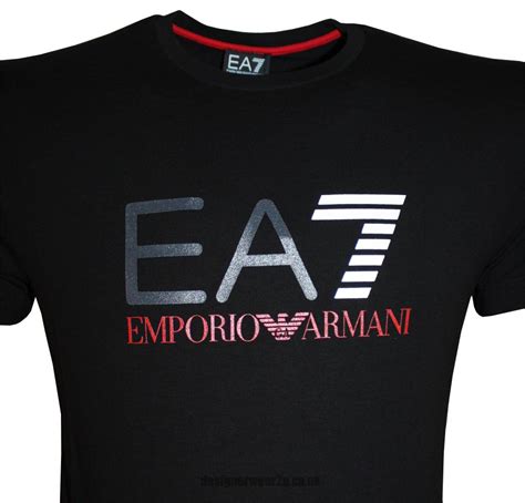 Emporio Armani EA7 Black T-Shirt With Printed Front Logo - T-Shirts from DesignerWear2U UK