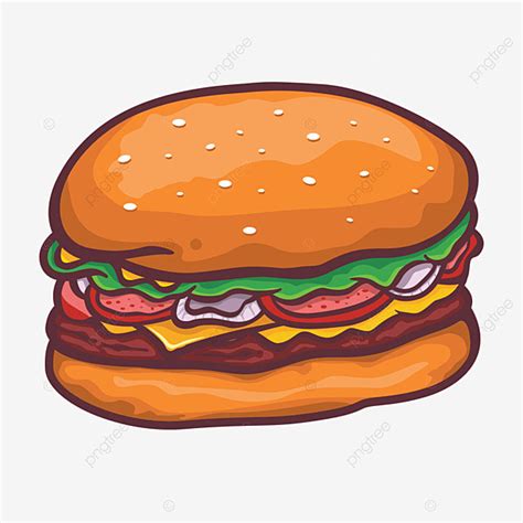 Burger Cartoon Clipart Vector, Burger Cartoon Vector Illustration ...