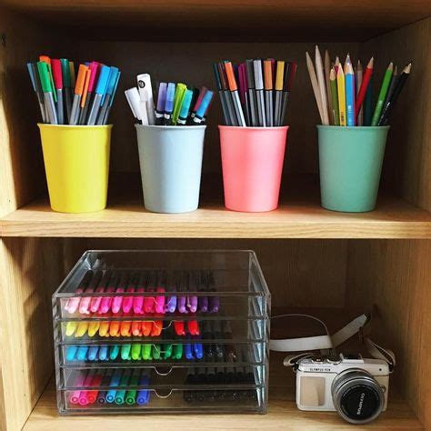 Image result for organised stationery | Stationary organization, Marker ...